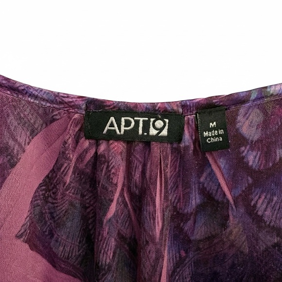 Whimsigoth Apt 9 Purple Velvet Peacock V-Neck Top Tunic M EUC - Picture 3 of 6